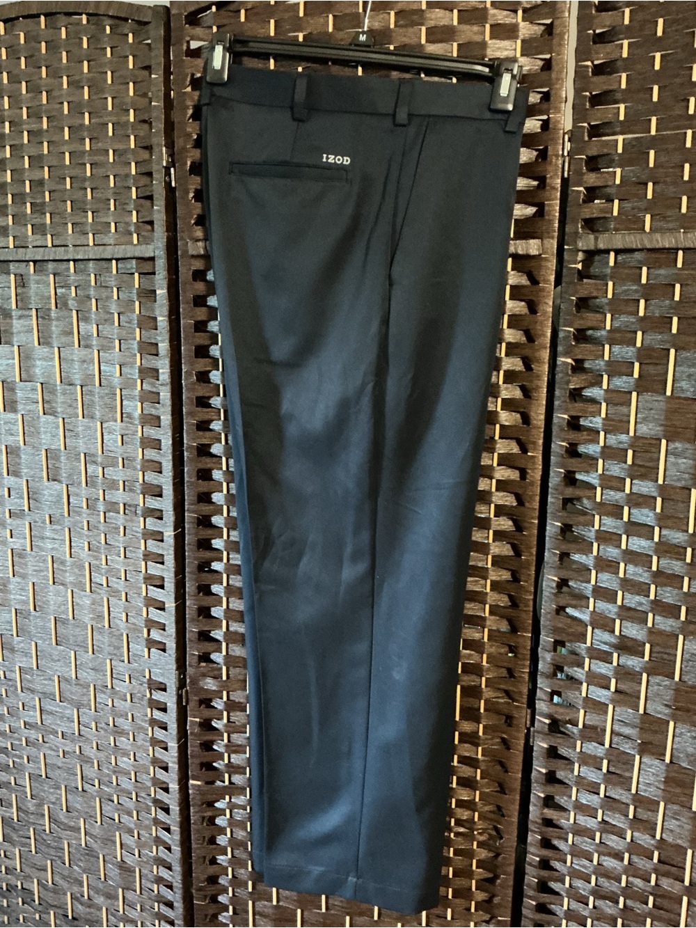 Izod Men's Black Flat-Front Dress Pants